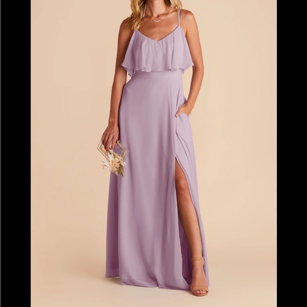 Birdy Grey Jane Convertible Bridesmaid Chiffon Dress w/Slit Lavender XL